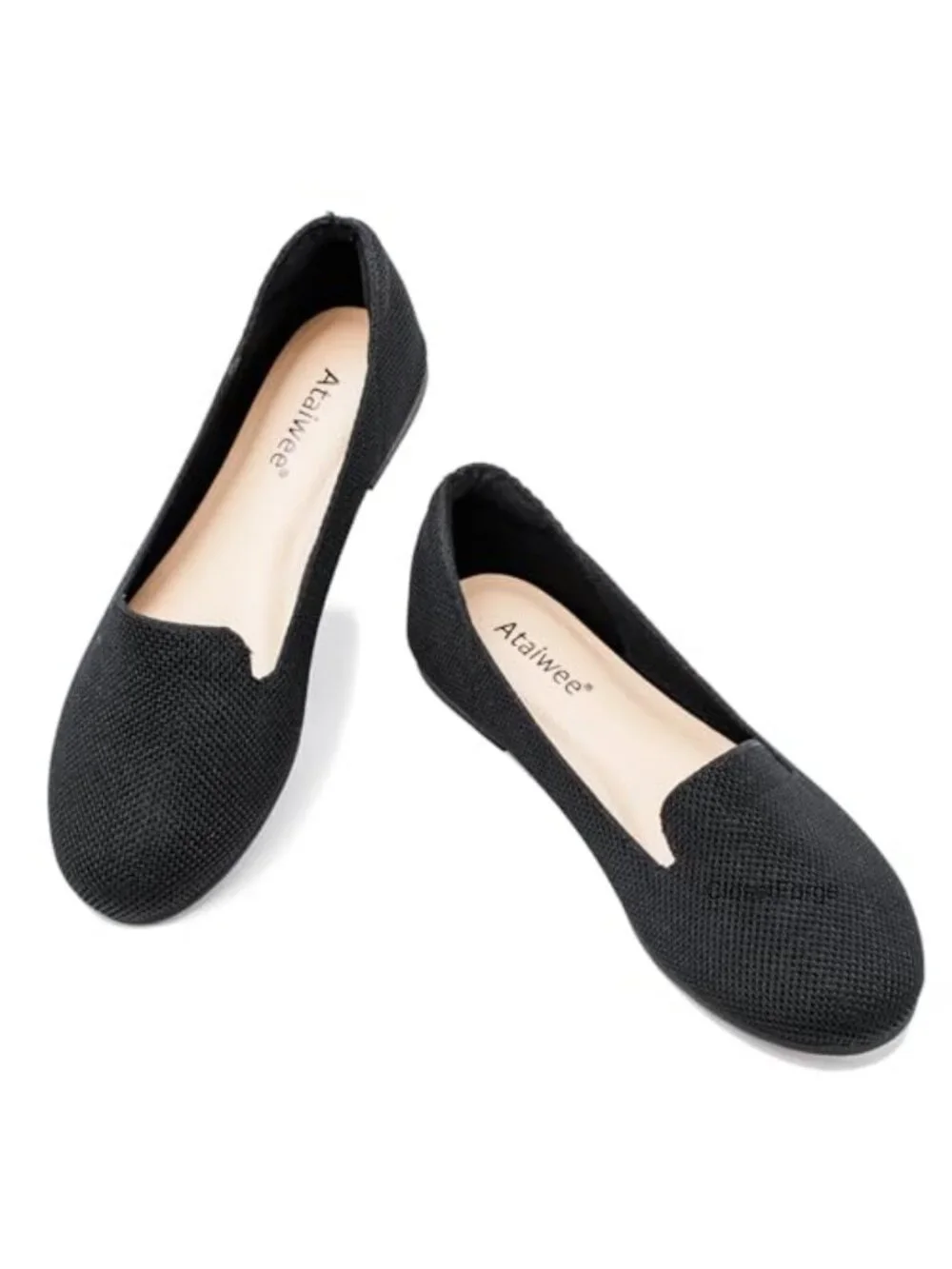 Women's Knit Ballet Flat Shoes Wide Width Slip-On Comfortable